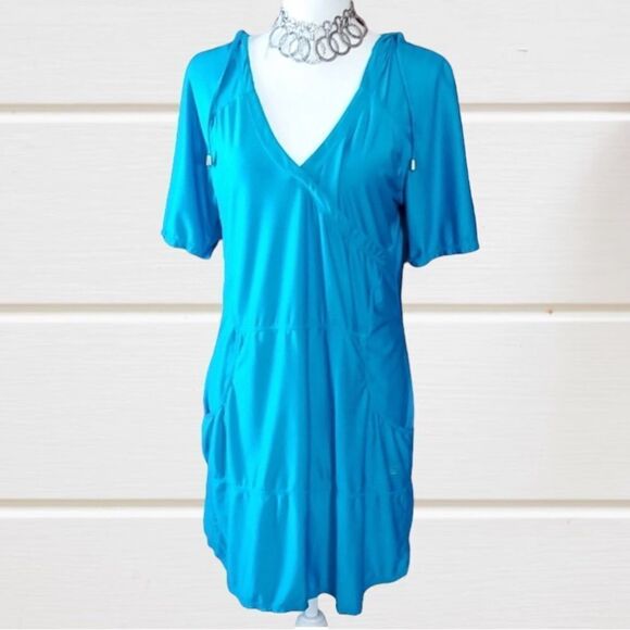 Turquoise Athletic Hooded Dress Size M - Picture 2 of 9